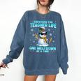 Surviving The Teacher Life Pjs Pajamas Christmas Xmas Teache Comfort Colors Sweatshirt Denim