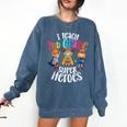 I Teach 2nd Grade Superheroes Back To School Teacher Men Women Girls Kids Comfort Colors Sweatshirt Denim