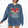 I Teach The Cutest Apples In The Orchard Cute Fall Teacher Comfort Colors Sweatshirt Denim I Teach The Cutest Apples In The Orchard Cute Fall Teacher Comfort Colors Sweatshirt Denim