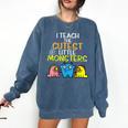 I Teach Cutest Little Monsters Halloween Teacher Men Women Comfort Colors Sweatshirt Denim I Teach Cutest Little Monsters Halloween Teacher Men Women Comfort Colors Sweatshirt Denim