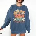 Teach Love Inspire Retro Groovy Daisy Back To School Teacher For Men Women Kids Comfort Colors Sweatshirt Denim Teach Love Inspire Retro Groovy Daisy Back To School Teacher For Men Women Kids Comfort Colors Sweatshirt Denim