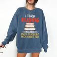 I Teach Reading Because Math Teachers Need Heroes Too Men Women Comfort Colors Sweatshirt Denim