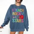 I Teach Rockstars Band Vibes Teacher Rocks My Music Teaching Comfort Colors Sweatshirt Denim