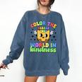 Teacher Back To School Color In Kindness Crayon Pencil Comfort Colors Sweatshirt Denim Teacher Back To School Color In Kindness Crayon Pencil Comfort Colors Sweatshirt Denim