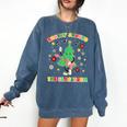 Teacher Christmas Shirts Pajama Matching Rockin' Around The Classroom -Adult Short Sleeve Small Modern Festive Christmas Teacher Xmas Vibes T-Shirt Comfort Colors Sweatshirt Denim