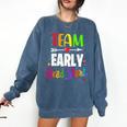 Teacher Early Childhood Education Preschool Head Start Crew Comfort Colors Sweatshirt Denim