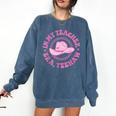 In My Teacher Era Yeehaw Pink Teacher Western Cowgirl Comfort Colors Sweatshirt Denim