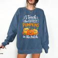 Teacher Halloween Pre-K Teacher Kindergarten Cutest Pumpkins Comfort Colors Sweatshirt Denim Teacher Halloween Pre-K Teacher Kindergarten Cutest Pumpkins Comfort Colors Sweatshirt Denim