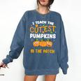 Teacher Halloween Pre-K Teacher Kindergarten Cutest Pumpkins Men Women Kids Comfort Colors Sweatshirt Denim Teacher Halloween Pre-K Teacher Kindergarten Cutest Pumpkins Men Women Kids Comfort Colors Sweatshirt Denim