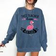 This Teacher Loves Her Flock Cute Flamingo Teacher Comfort Colors Sweatshirt Denim This Teacher Loves Her Flock Cute Flamingo Teacher Comfort Colors Sweatshirt Denim