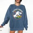 Teacher-Saurus Dinosaur Teacher Design T-Rex Design Comfort Colors Sweatshirt Denim