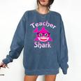 Teacher Shark Female Teacher Comfort Colors Sweatshirt Denim