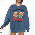 Teacher Of Smart Cookies Cute Gingerbread Teacher Christmas Comfort Colors Sweatshirt Denim