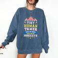 Teacher Tiny Human Tamer This My Circus These Are My Monkeys Comfort Colors Sweatshirt Denim