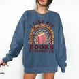 Teacher-TShirt I Like Big Books & I Cannot Lie Reading For Women Comfort Colors Sweatshirt Denim