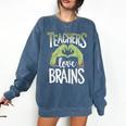 Teachers Love Zombie Teacher Halloween Fun Comfort Colors Sweatshirt Denim