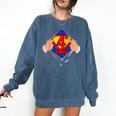 Teachers Are Superheroes 4th Grade Super Teacher Staff Men Women Comfort Colors Sweatshirt Denim