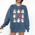 Teaching My Boos Teacher Cute Ghost Groovy Teacher Halloween Comfort Colors Sweatshirt Denim Teaching My Boos Teacher Cute Ghost Groovy Teacher Halloween Comfort Colors Sweatshirt Denim