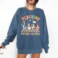 Teaching Future Leaders Teacher Back To School Cute Goose Comfort Colors Sweatshirt Denim Teaching Future Leaders Teacher Back To School Cute Goose Comfort Colors Sweatshirt Denim
