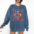 Teaching Is My Jam Strawberry Kinder Team Teacher Comfort Colors Sweatshirt Denim