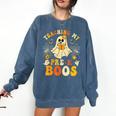 Teaching My Pre-K Boos Crew Teachers Halloween Ghost Comfort Colors Sweatshirt Denim