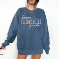 Team First Grade Back To School 1st Grade Teacher Kids Cute Comfort Colors Sweatshirt Denim