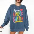 Team Kindergarten Teacher Student Back To School Comfort Colors Sweatshirt Denim