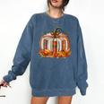 Thanksgiving Book Pumpkin Reading Teachers Fall Lovers Boys Comfort Colors Sweatshirt Denim