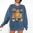 Thanksgiving One Thankful Art Teacher Fall Groovy Men Women Comfort Colors Sweatshirt Denim Thanksgiving One Thankful Art Teacher Fall Groovy Men Women Comfort Colors Sweatshirt Denim