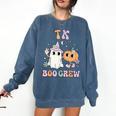 TK Boo Crew Retro Groovy Halloween Floral Ghost TK Teacher Men Women Kids Comfort Colors Sweatshirt Denim TK Boo Crew Retro Groovy Halloween Floral Ghost TK Teacher Men Women Kids Comfort Colors Sweatshirt Denim