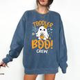 Toddler Boo Crew Babysitters Daycare Teacher Halloween Party Comfort Colors Sweatshirt Denim