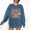 Toddler Boo Crew Halloween Daycare Teacher Kids Comfort Colors Sweatshirt Denim Toddler Boo Crew Halloween Daycare Teacher Kids Comfort Colors Sweatshirt Denim