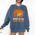 History Teacher Brings Past Back To Life Halloween Zombie Comfort Colors Sweatshirt Denim