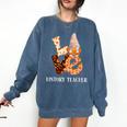 History Teacher Love Autumn Fall Gnome For Teachers For Men Women Comfort Colors Sweatshirt Denim