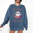 Trick Or Treat Point Your Feet Halloween Ghost Dance Teacher Comfort Colors Sweatshirt Denim Trick Or Treat Point Your Feet Halloween Ghost Dance Teacher Comfort Colors Sweatshirt Denim