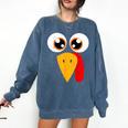 Turkey Face Halloween Costume Thanksgiving Teacher Nurse Comfort Colors Sweatshirt Denim Turkey Face Halloween Costume Thanksgiving Teacher Nurse Comfort Colors Sweatshirt Denim