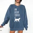 Un Deux Trois Cat Shirt French Teacher Comfort Colors Sweatshirt Denim