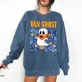 Van Ghost Art Teacher Halloween Van Gogh Starry Night Comfort Colors Sweatshirt Denim