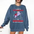 I Want A Hippopotenuse For Christmath Math Teacher Christmas Comfort Colors Sweatshirt Denim