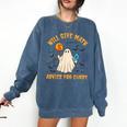 Will Give Math Advice For Candy Math Ghost Teacher Halloween Comfort Colors Sweatshirt Denim