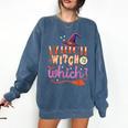 Which Witch Is Which Halloween English Teacher Comfort Colors Sweatshirt Denim