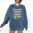 In A World Where You Can Be Anything Be Kind Girls Teachers Comfort Colors Sweatshirt Denim