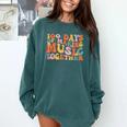 100 Days Of School Music Teacher Comfort Colors Sweatshirt Blue Spruce