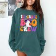 1st Grade Boo Crew Halloween First Grade Halloween Teacher Comfort Colors Sweatshirt Blue Spruce