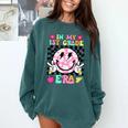 In My 1st Grade Era Smile Face Back To School Teacher Kid Comfort Colors Sweatshirt Blue Spruce