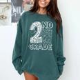 2nd Grade Typography Team 2nd Grade Teacher Back To School Comfort Colors Sweatshirt Blue Spruce