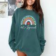 4K Squad Crew Team Teacher Kindergarten Kinder Elementary Comfort Colors Sweatshirt Blue Spruce