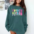 4th Grade Squad Fourth Teacher Student Team Back To School Comfort Colors Sweatshirt Blue Spruce