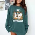5K Boo Crew Halloween Teacher K5 Floral Ghost Trick Or Teach Comfort Colors Sweatshirt Blue Spruce 5K Boo Crew Halloween Teacher K5 Floral Ghost Trick Or Teach Comfort Colors Sweatshirt Blue Spruce