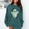 AAC Ghost Tell Me About It Speech Pathology AAC Sped Teacher Comfort Colors Sweatshirt Blue Spruce